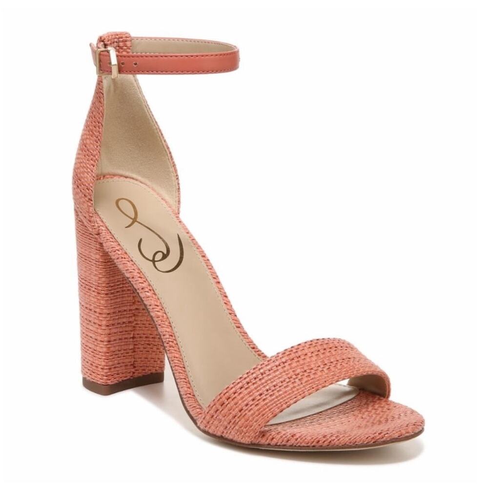 Sam Edelman Women's Yaro Perla‎ Strappy Open Toe Sandal Heel Pink Size 9.5